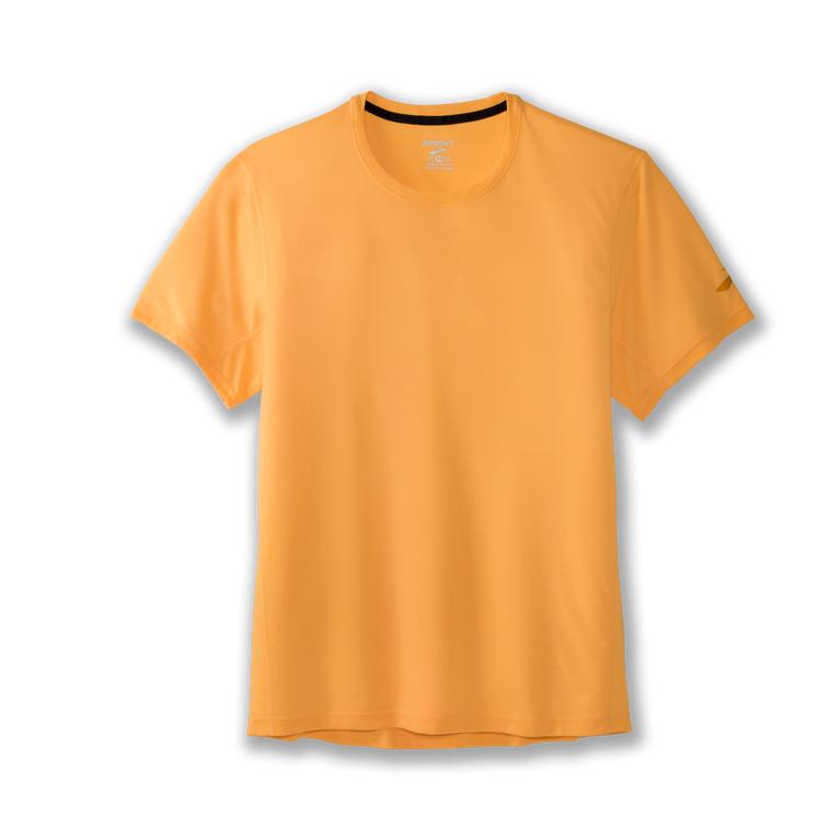 Brooks Distance - Mens Short Sleeve Running Shirt - Fluoro Orange (46192CRFQ)